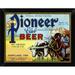 East Urban Home 'Old Pioneer Club Beer' Framed Graphic Art Print Paper in Blue/Yellow | 9 H x 12 W x 1 D in | Wayfair EASN8466 39525880