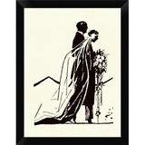 East Urban Home 'Couple Side by Side Moving Toward a Wedding Ceremony' Framed Graphic Art Print Paper in Black | 12 H x 9 W x 1 D in | Wayfair