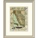 East Urban Home 'Map of California Roads for Cyclers, 1896' Framed Print Paper in Blue/Green | 24 H x 20 W x 1.5 D in | Wayfair EASN3572 39505539