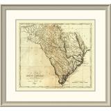 East Urban Home 'State of South Carolina, 1795' Framed Print Paper in Gray | 28 H x 30 W x 1.5 D in | Wayfair EASN4443 39508586