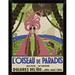 East Urban Home Bird of Paradise: L'oiseau de Paradis' Framed Graphic Art Print Poster Paper in Green/Pink | 12 H x 9 W x 1 D in | Wayfair