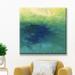 Ebern Designs 'Blue Waters' - Wrapped Canvas Print Canvas, Wood in Blue/Green/Yellow | 16 H x 16 W x 1.5 D in | Wayfair EBDG2875 43051586