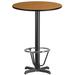 Ebern Designs Baskin 24" Round Laminate Table Top w/ 22" x 22" Bar Height Table Base Metal in Brown | 43.125 H x 30 W x 30 D in | Wayfair