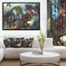East Urban Home 'Indian Collage w/ Lion' Framed Oil Painting Print on Wrapped Canvas Metal in Brown/Gray | 32 H x 42 W x 1.5 D in | Wayfair
