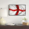 East Urban Home 'Flag of England' Framed Graphic Art Print on Wrapped Canvas Metal in Red/White | 16 H x 32 W x 1 D in | Wayfair ERNH3585 46698606