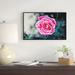 East Urban Home 'Red Rose in Vintage Style' Framed Photographic Print on Wrapped Canvas Metal in Green/Pink | 30 H x 40 W x 1.5 D in | Wayfair