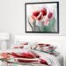 East Urban Home 'Floral Watercolor Illustration' Oil Painting Print on Wrapped Canvas Metal in Red/White | 16 H x 32 W x 1 D in | Wayfair