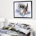East Urban Home 'Cute Kitten on Blue Watercolor' Framed Oil Painting Print on Wrapped Canvas Metal in Gray | 16 H x 32 W x 1 D in | Wayfair