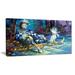 Design Art The Harlequin & Parrot Contemporary - Wrapped Canvas Print Metal in Blue/Indigo | 16 H x 32 W x 1 D in | Wayfair PT6080-32-16