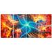 Design Art Metal 'Electric Fire' 4 Piece Graphic Art Set Metal in Blue/Orange | 28 H x 48 W x 1 D in | Wayfair MT3035-271