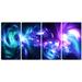 Design Art Metal 'Bursts of Light' 4 Piece Graphic Art Set Metal in Blue/Indigo | 28 H x 48 W x 1 D in | Wayfair MT3058-271