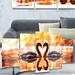 Design Art Metal 'Swooning Swans - Romantic Swan' 5 Piece Graphic Art Set Metal in Orange | 32 H x 60 W x 1 D in | Wayfair MT2408-373