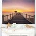 Design Art Wide Wooden Bridge into the Sea Sea Pier Photographic Print on Wrapped Canvas in Indigo | 12 H x 20 W x 1 D in | Wayfair PT10582-20-12