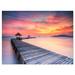 Design Art Stylish Wooden Bridge & Beach Sky Sea Pier Photographic Print on Wrapped Canvas in Orange | 8 H x 12 W x 1 D in | Wayfair PT10586-12-8