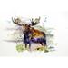 East Urban Home 'Elk Painting' Print on Wrapped Canvas in Black/White | 8 H x 12 W x 0.75 D in | Wayfair ESRN6393 41769491