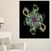 Design Art Shiny Crystal Light Fractal Flower Graphic Art on Wrapped Canvas Metal in Green | 40 H x 20 W x 1 D in | Wayfair PT12186-20-40