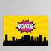 East Urban Home Comic Book Skyline Series: Nashville Painting Print on Wrapped Canvas Metal in Black/Blue/Gray | 26 H x 40 W x 1.5 D in | Wayfair
