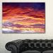Design Art Colorful Sunset Skies w/ Clouds - Wrapped Canvas Photograph Print Metal in Orange | 30 H x 40 W x 1 D in | Wayfair PT10840-40-30