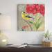 East Urban Home Winter Birds Series: Goldfinch I Painting Print on Wrapped Canvas in Brown/Green/White | 26 H x 26 W x 1.5 D in | Wayfair