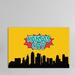 East Urban Home Comic Book Skyline Series: Kansas City Graphic Art on Wrapped Canvas in Black/Blue/Green | 12 H x 18 W x 1.5 D in | Wayfair