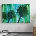 East Urban Home 'Hollywood Palms' Graphic Art on Wrapped Canvas in Blue/Green | 18 H x 26 W x 1.5 D in | Wayfair ESTN7852 40502335