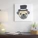 East Urban Home 'Pug w/ Top Hat' Graphic Art Print on Canvas in Brown/White | 20 H x 20 W x 1.25 D in | Wayfair ESUM1261 43171317