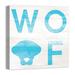East Urban Home 'Woof Distressed' Graphic Art Print on Wrapped Canvas in Blue Canvas in White | 36 H x 36 W x 1.25 D in | Wayfair ESUM1483 43187531