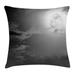 East Urban Home Night Sky Full Moon & Clouds Square Pillow Cover Polyester | 16 H x 16 W x 2 D in | Wayfair ESUN7512 44249058