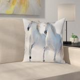 East Urban Home Wintertime Horse Animal Square Pillow Cover Polyester | 18 H x 18 W x 2 D in | Wayfair ETHE1905 44280633