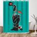 East Urban Home 71" x 74" Shower Curtain, When Good Luck Goes Bad by ND Tank Polyester in Blue/Green | 71 H x 74 W in | Wayfair ETHH3168 45500221