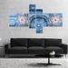 East Urban Home 'Light Living Cells Fractal Design' Graphic Art Print Multi-Piece Image on Canvas in Blue | 32 H x 60 W x 1 D in | Wayfair