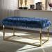 Everly Quinn Bench Fur/Upholstered in Blue | 19 H x 39 W x 18 D in | Wayfair EYQN3843 40983650