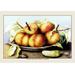 Buyenlarge A Dish of Peaches w/ a Cucumber by Giovanna Garzoni Framed Painting Print in Brown/Orange | 24 H x 36 W x 1.5 D in | Wayfair