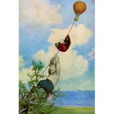 Buyenlarge 'Hot Air Bear' by R.K. Culver Painting Print in Blue/Green | 36 H x 24 W x 1.5 D in | Wayfair 0-587-21322-1C2436