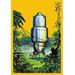 Buyenlarge 'Spaceship in the Jungle' Framed Painting Print in Green/Yellow | 30 H x 20 W x 1.5 D in | Wayfair 0-587-16022-5C2030