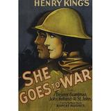 Buyenlarge She Goes to War Unframed Advertisements in White | 36 H x 24 W x 1.5 D in | Wayfair 0-587-62722-LC2436