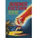 Buyenlarge 'Science Fiction: Captured' by the Red Giant Vintage Advertisement Paper in Blue/Red/Yellow | 36 H x 24 W x 1.5 D in | Wayfair