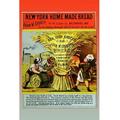 Buyenlarge 'New York Home Made Bread' Vintage Advertisement in Brown/Red/Yellow | 36 H x 24 W x 1.5 D in | Wayfair 0-587-22683-8C2436