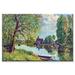 Buyenlarge 'River Landscape at Moret-Sur-Loing' by Alfred Sisley Painting Print in White | 24 H x 36 W x 1.5 D in | Wayfair 0-587-26306-7C2436