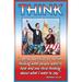 Buyenlarge Think - Advertisements Print in Blue/Orange | 30 H x 20 W x 1.5 D in | Wayfair 0-587-22357-xC2030