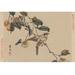 Buyenlarge Bird Perched on a Branch from a Fruit Persimmon Tree. by Keibun Matsumura - Graphic Art Print in Brown | 44 H x 66 W x 1.5 D in | Wayfair