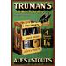 Buyenlarge 'Truman's - The Beer Stops Here ' by Wilbur Pierce Vintage Advertisement in Black/Green/Yellow | 66 H x 44 W x 1.5 D in | Wayfair
