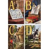 Buyenlarge A, B, C, D Illustrated Letters by Edmund Evans - Unframed Advertisements Print in Brown/Green | 66 H x 44 W x 1.5 D in | Wayfair