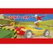 Buyenlarge 'Friction Powered Stunt Car' Vintage Advertisement in Green/Red/Yellow | 44 H x 66 W in | Wayfair 0-587-25127-1C4466