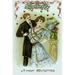 Buyenlarge 'A Merry Christmas' Vintage Advertisement in Black/Blue/Green | 30 H x 20 W x 1.5 D in | Wayfair 0-587-22971-3C4466