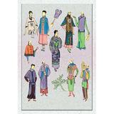 Buyenlarge 'Chinese Fashions for the Affluent' Painting Print in Gray/Green/Indigo | 42 H x 28 W x 1.5 D in | Wayfair 0-587-13935-8C2842