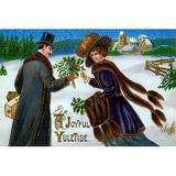 Buyenlarge 'A Joyful Yuletide' Wall Art in Brown/Gray/Green | 28 H x 42 W x 1.5 D in | Wayfair 0-587-22972-1C2842