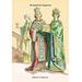 Buyenlarge 'Emperor & Princess of' byzantine, 8th Century' by Richard Brown Painting Print in Green/Yellow | 30 H x 20 W x 1.5 D in | Wayfair