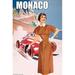 Buyenlarge Monaco Lady's 50's Fashion II by Sara Pierce - Advertisement Print in Blue/Brown | 66 H x 44 W x 1.5 D in | Wayfair 0-587-21275-6C4466