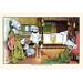 Buyenlarge 'Everyone in the Palace Falls Asleep' by John Hassall Painting Print in Brown/Green | 20 H x 30 W x 1.5 D in | Wayfair